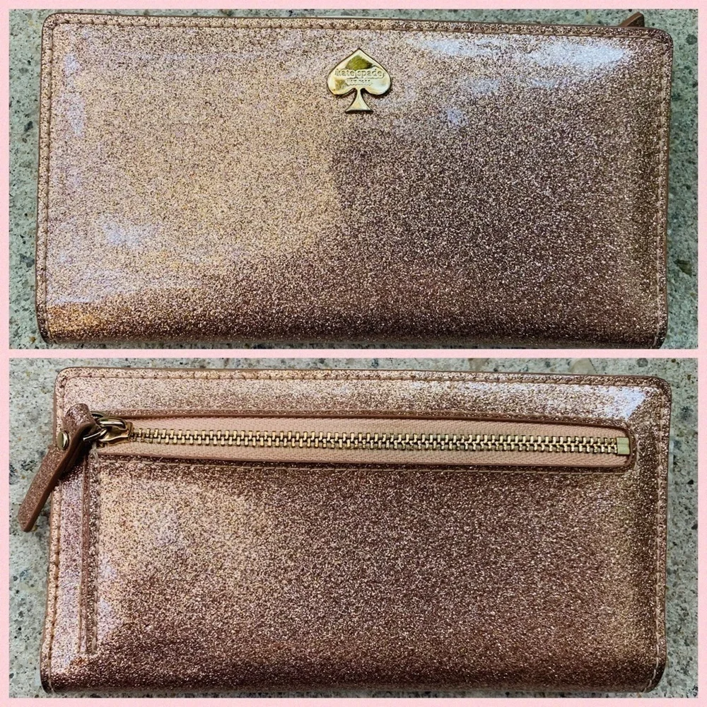 Kate Spade Pink Mavis Glitter Tote & Wallet Set